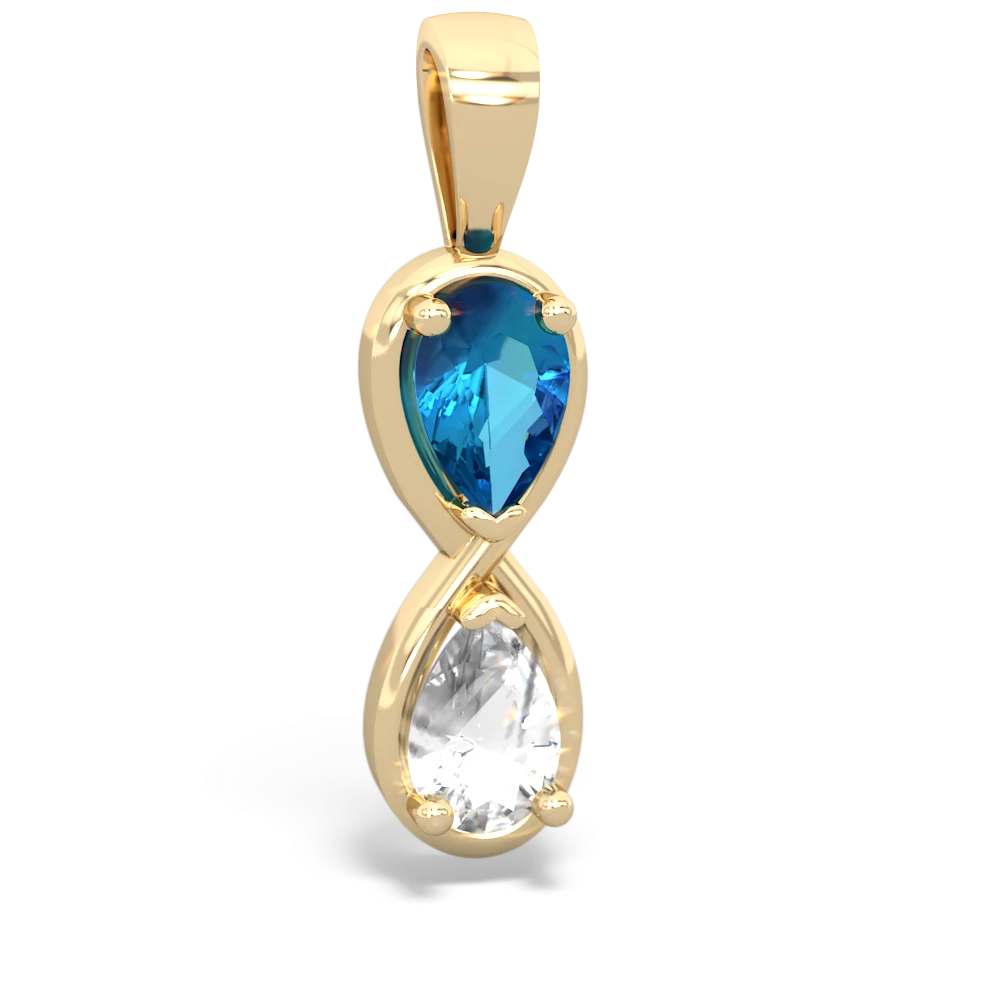 London Topaz Infinity 14K Yellow Gold pendant P5050