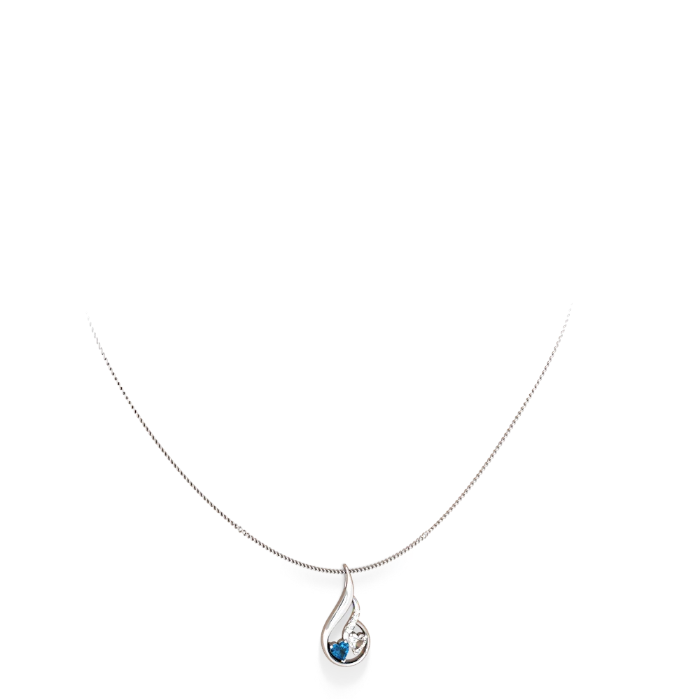 London Topaz Keepsake Curves 14K White Gold pendant P5450