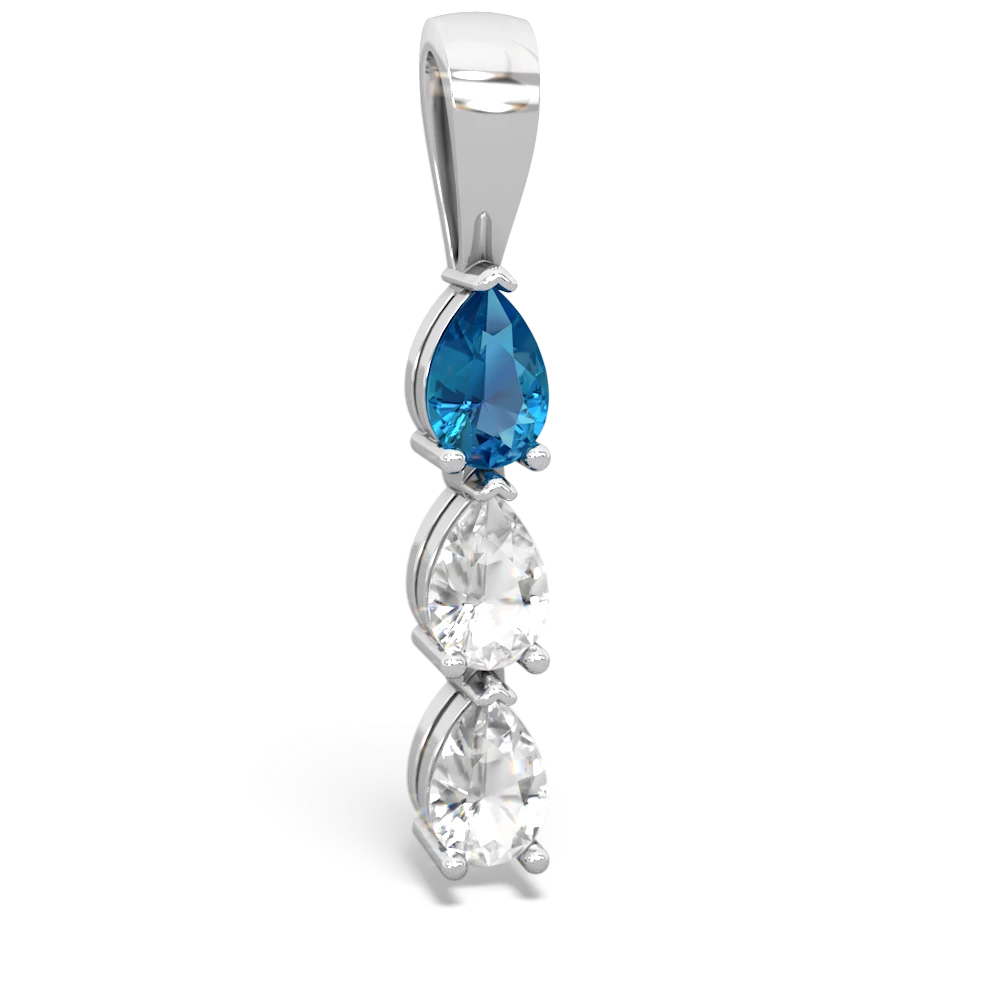 London Topaz Dew Drops 14K White Gold pendant P2251