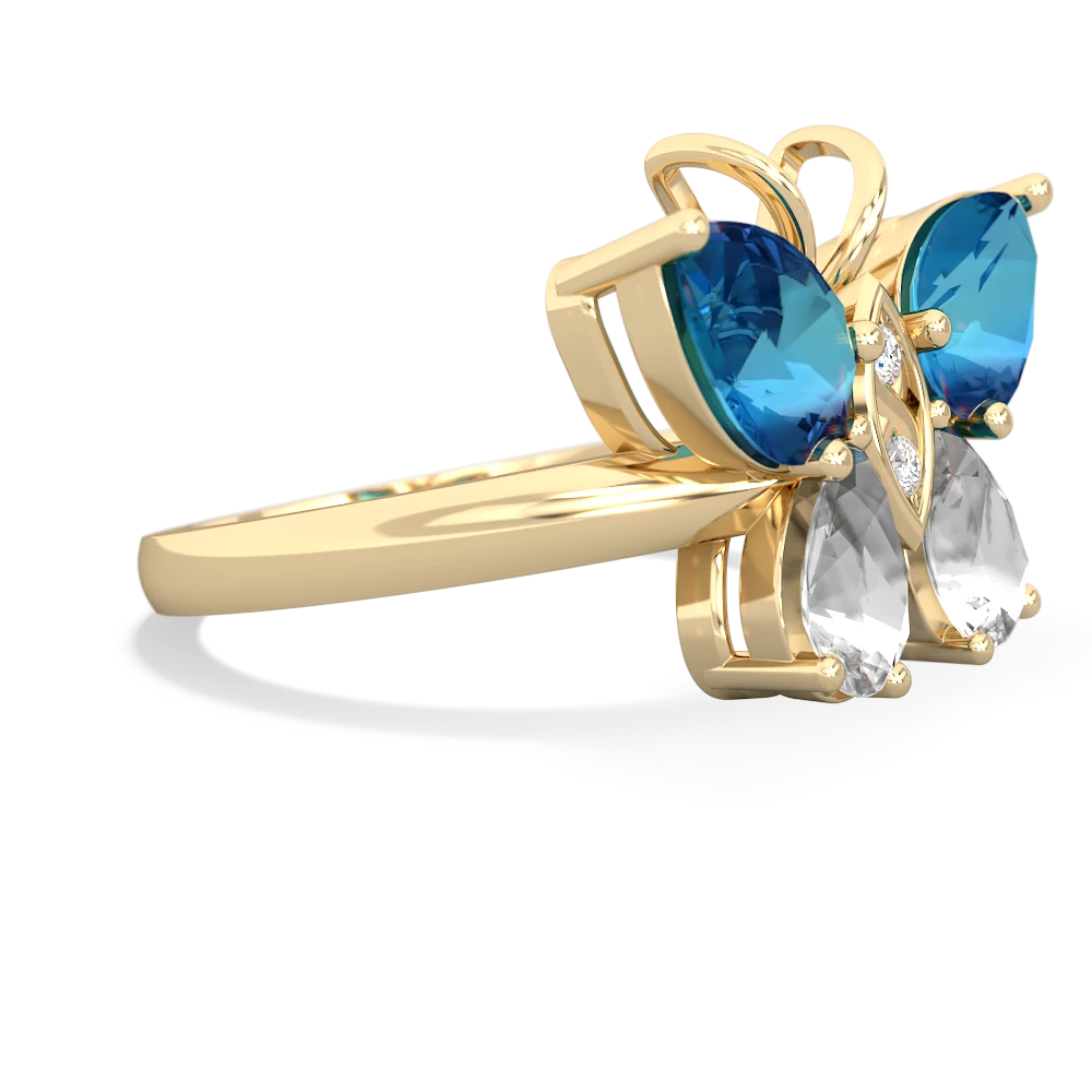 London Topaz Butterfly 14K Yellow Gold ring R2215