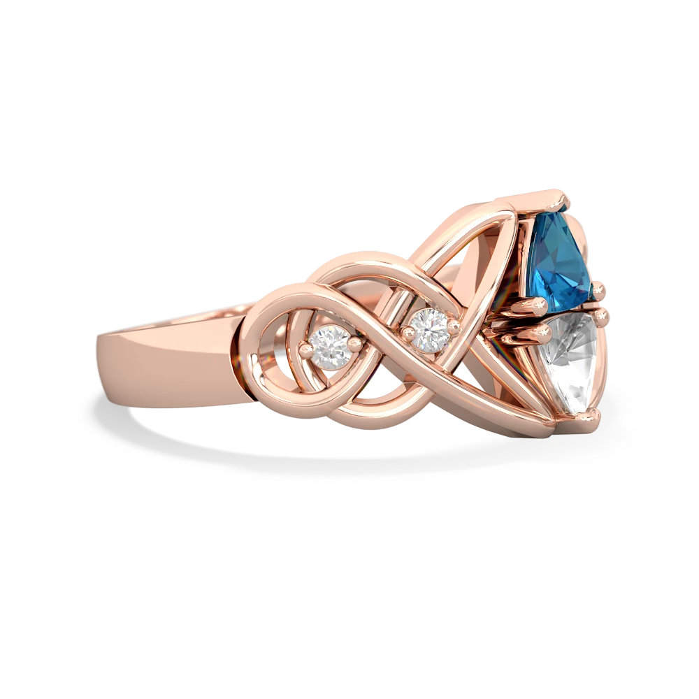 London Topaz Keepsake Celtic Knot 14K Rose Gold ring R5300