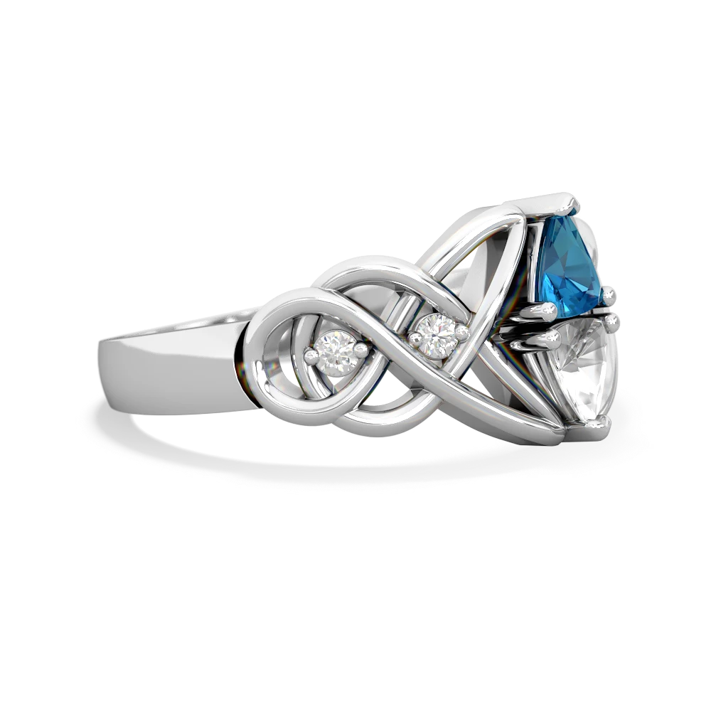 London Topaz Keepsake Celtic Knot 14K White Gold ring R5300