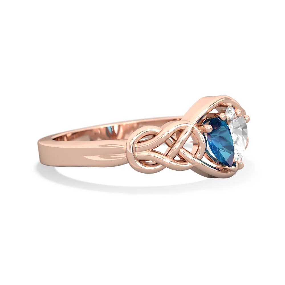 London Topaz Celtic Love Knot 14K Rose Gold ring R5420