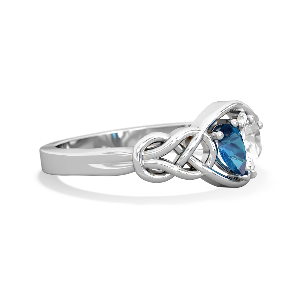 London Topaz Celtic Love Knot 14K White Gold ring R5420