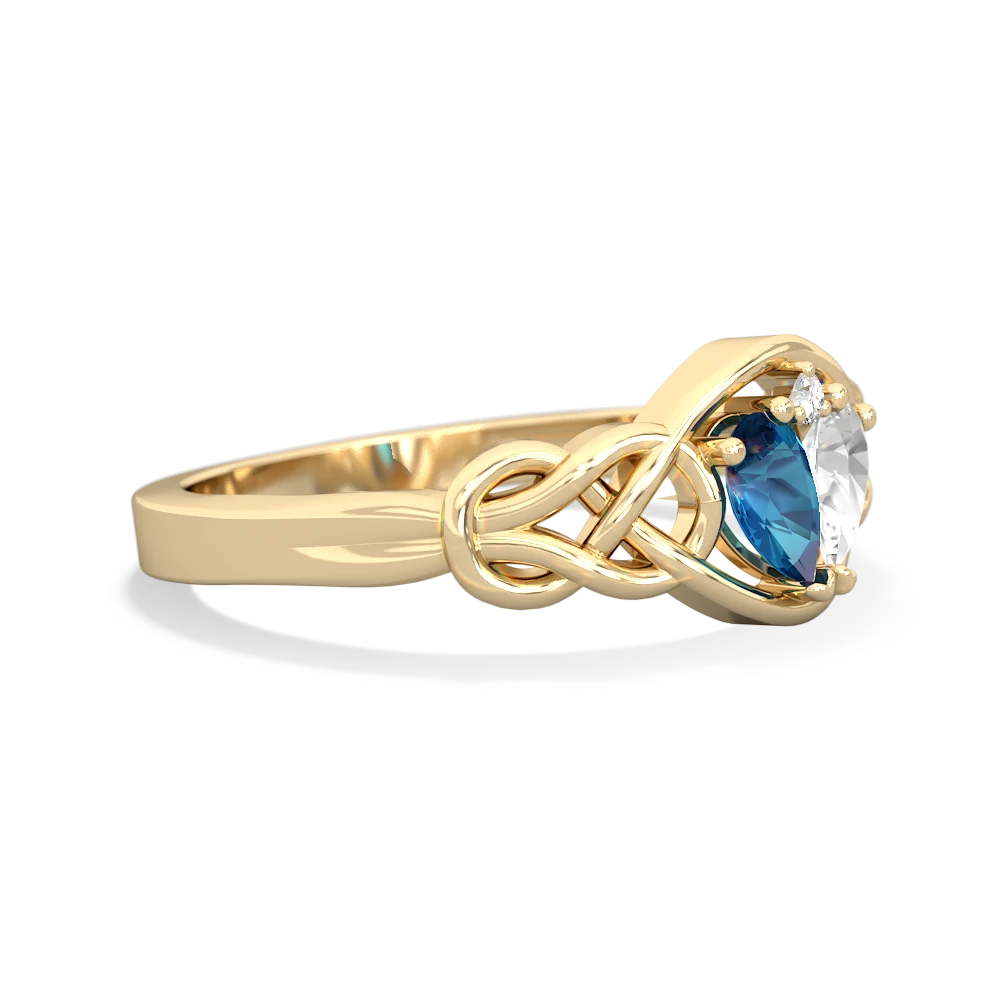 London Topaz Celtic Love Knot 14K Yellow Gold ring R5420