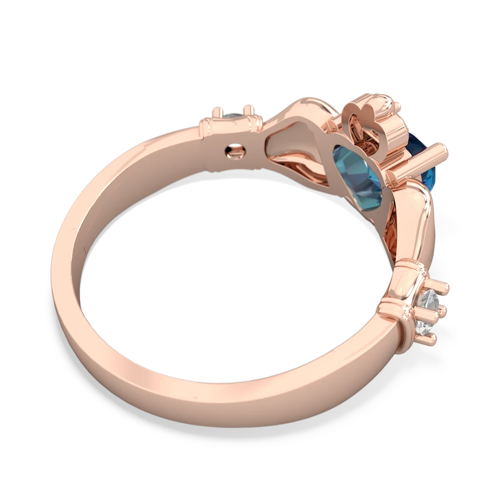 London Topaz Claddagh Keepsake 14K Rose Gold ring R5245