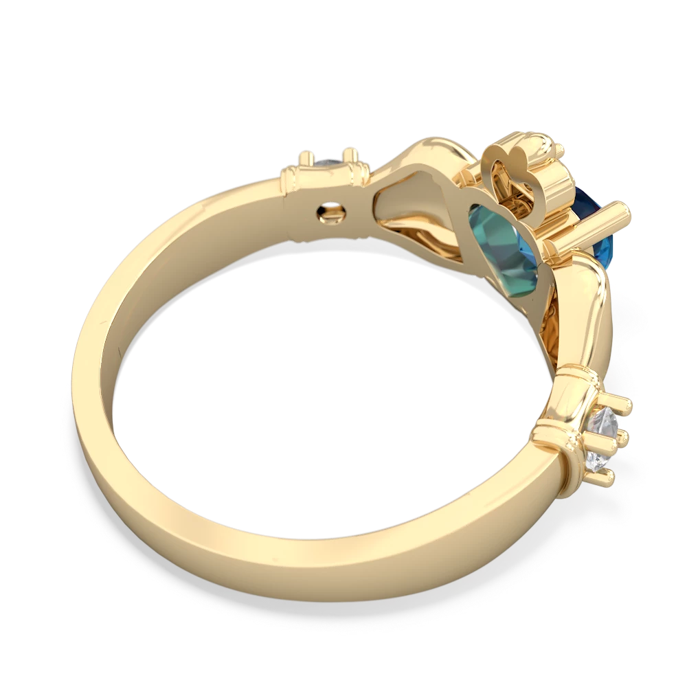 London Topaz Claddagh Keepsake 14K Yellow Gold ring R5245