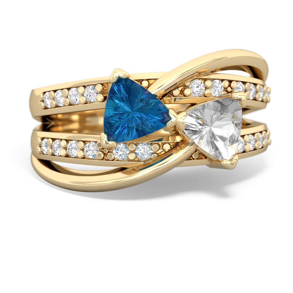 London Topaz Bowtie 14K Yellow Gold ring R2360