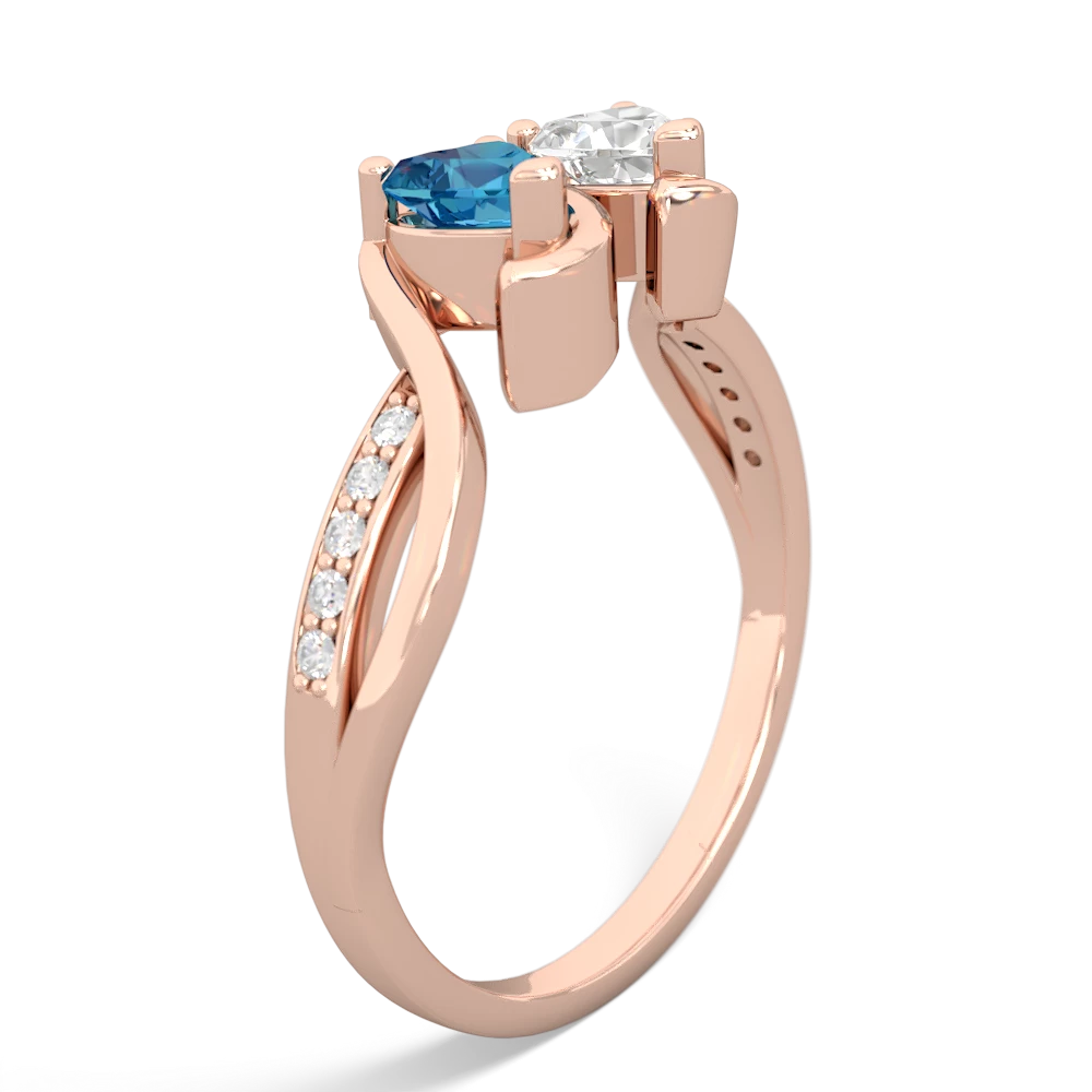 London Topaz Side By Side 14K Rose Gold ring R3090