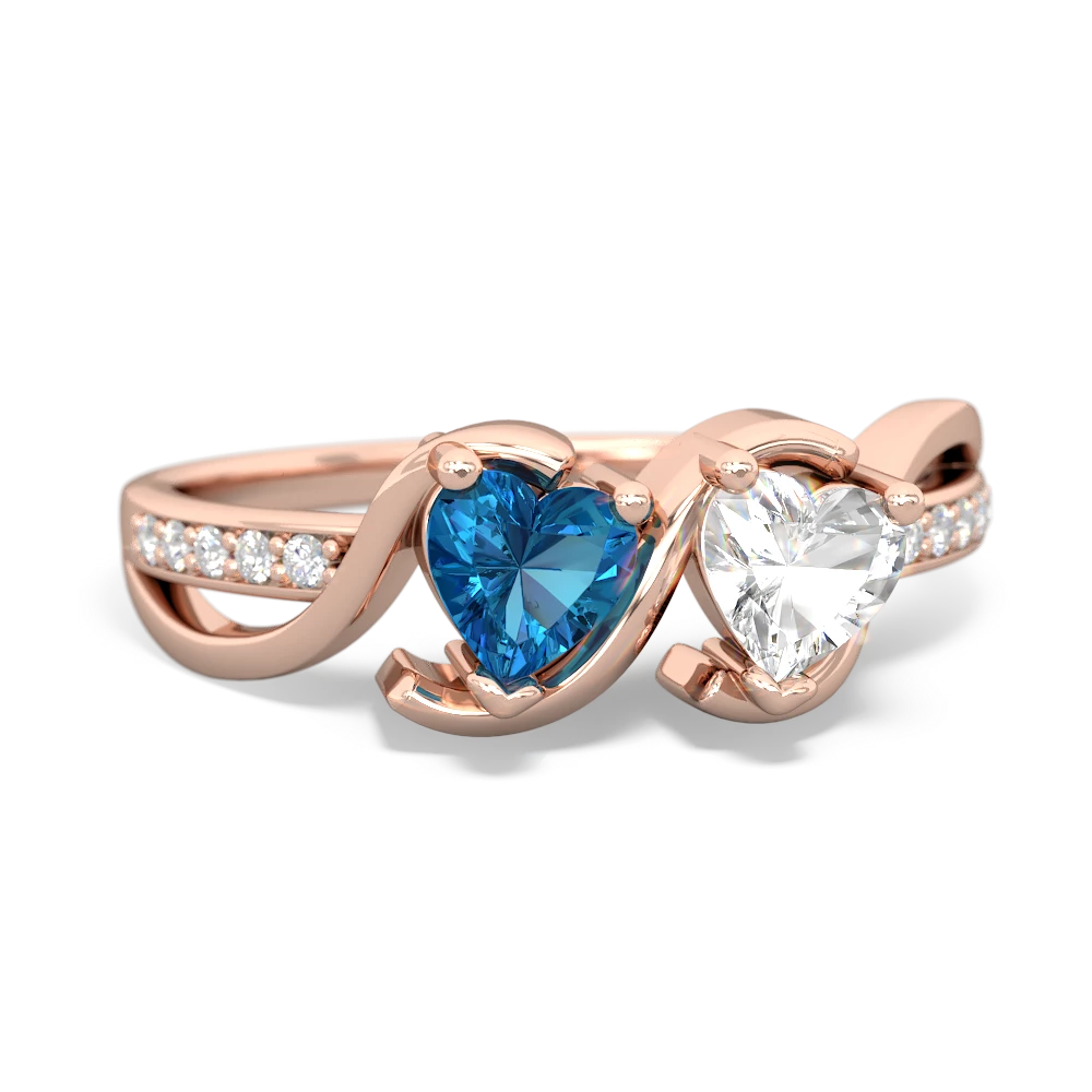 London Topaz Side By Side 14K Rose Gold ring R3090