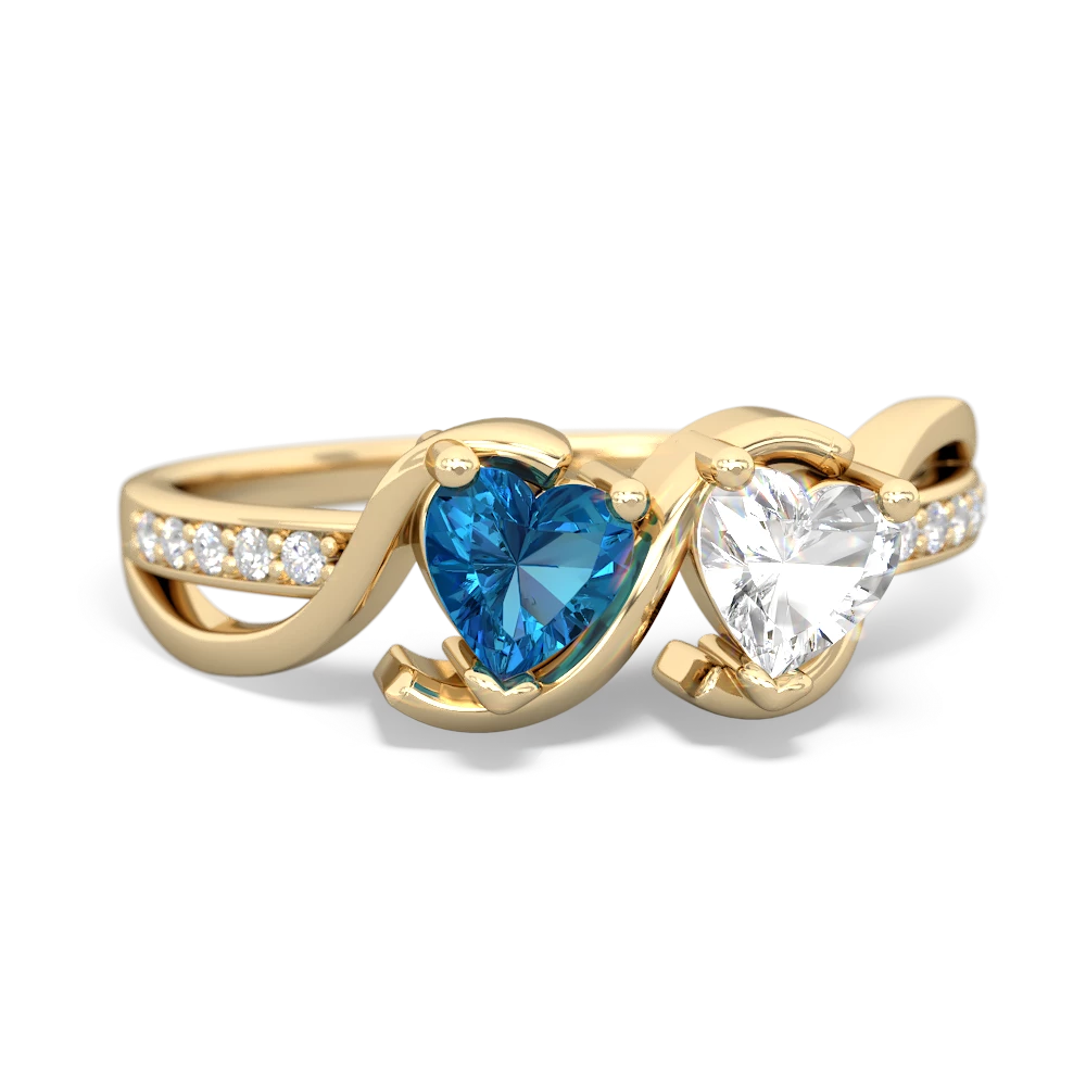 London Topaz Side By Side 14K Yellow Gold ring R3090