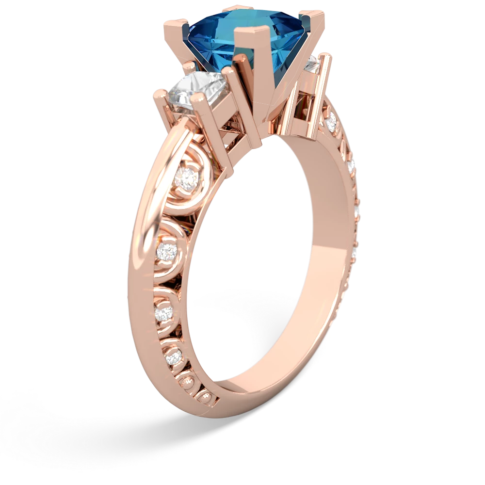 London Topaz Eternal Embrace Engagement 14K Rose Gold ring C2001