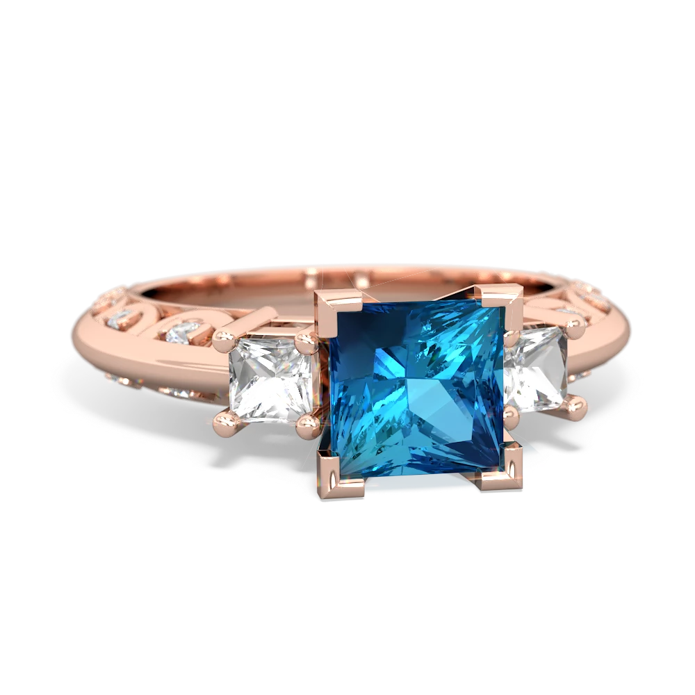 London Topaz Eternal Embrace Engagement 14K Rose Gold ring C2001