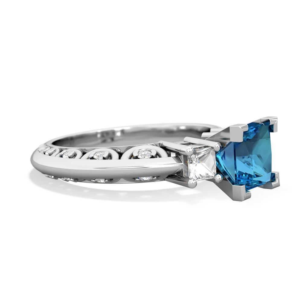 London Topaz Eternal Embrace Engagement 14K White Gold ring C2001