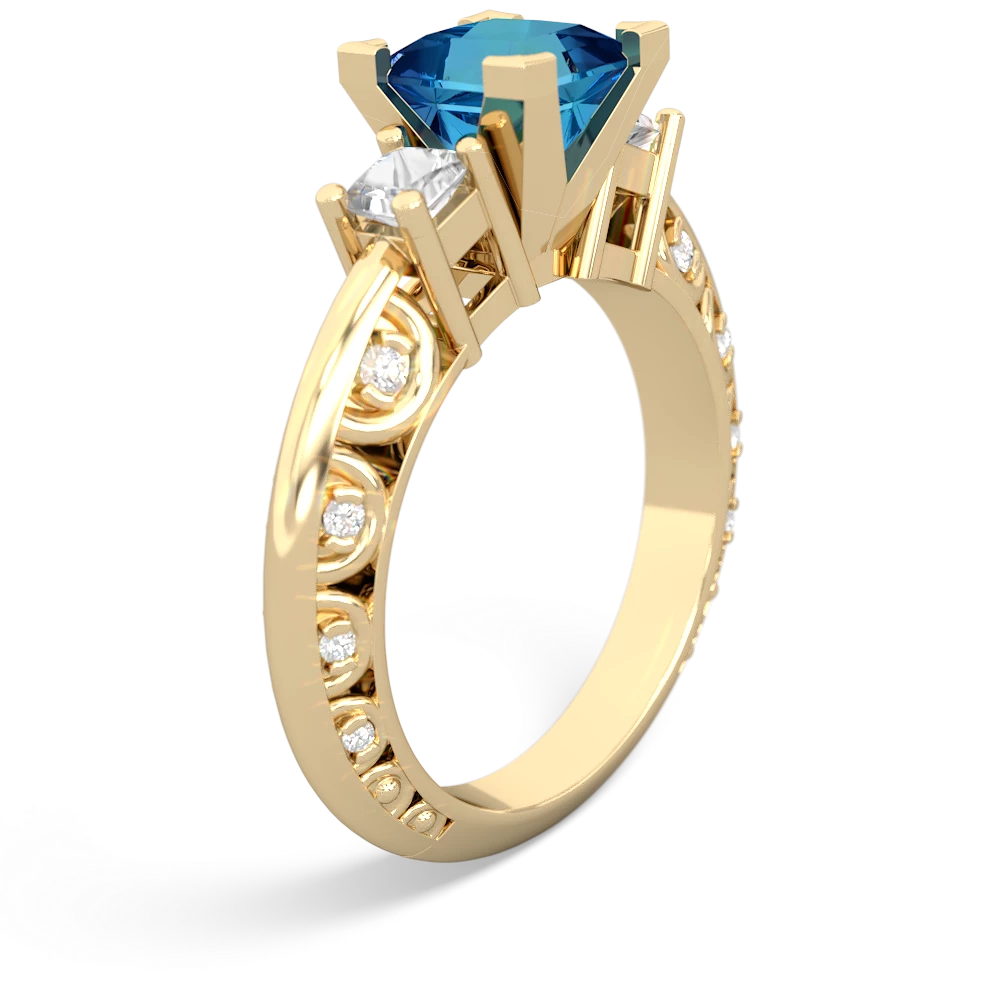 London Topaz Eternal Embrace Engagement 14K Yellow Gold ring C2001