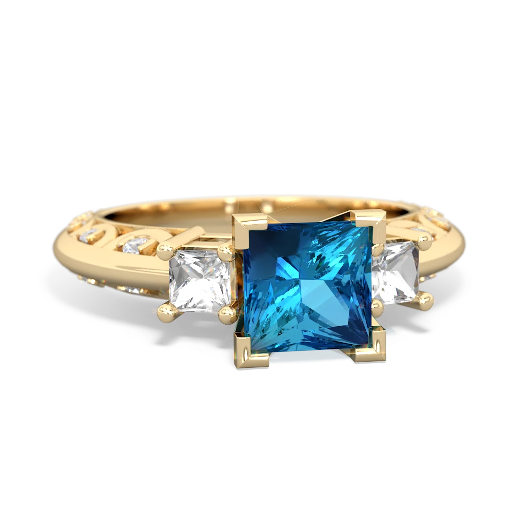 London Topaz Eternal Embrace Engagement 14K Yellow Gold ring C2001