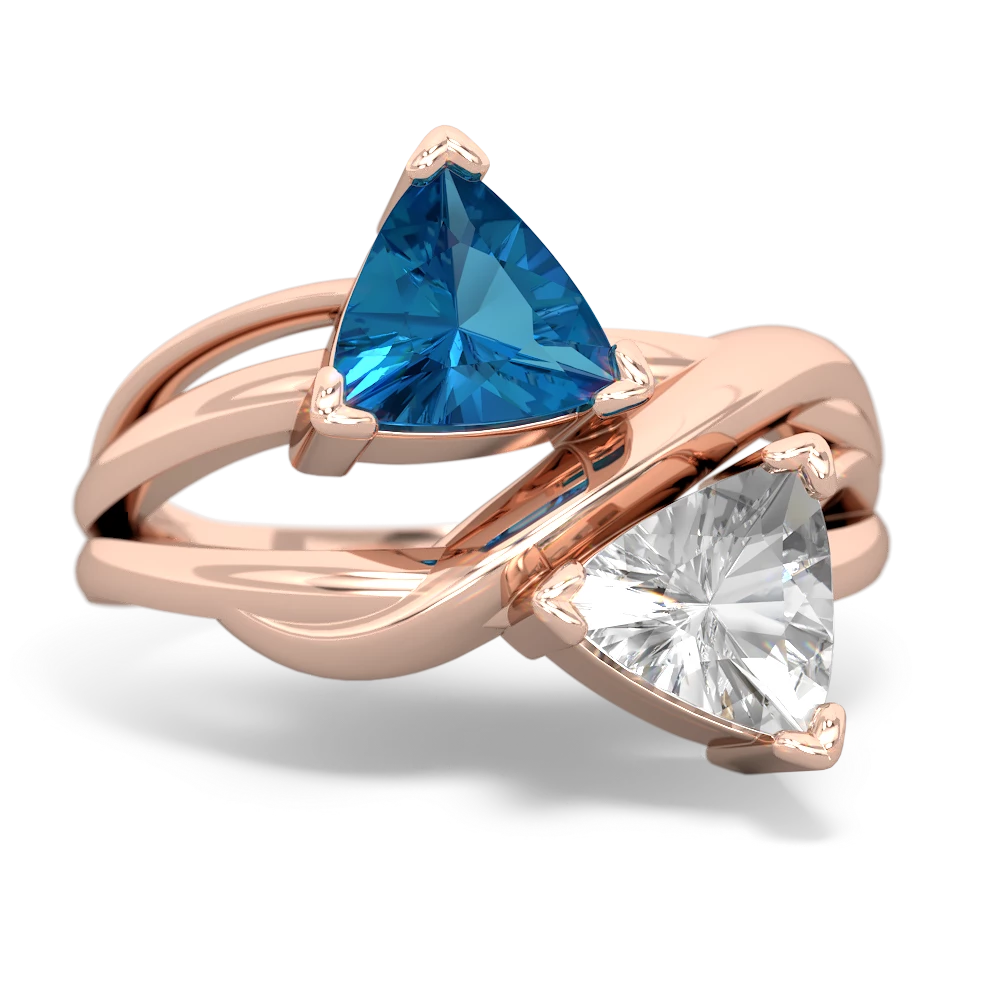 London Topaz Split Band Swirl 14K Rose Gold ring R2341