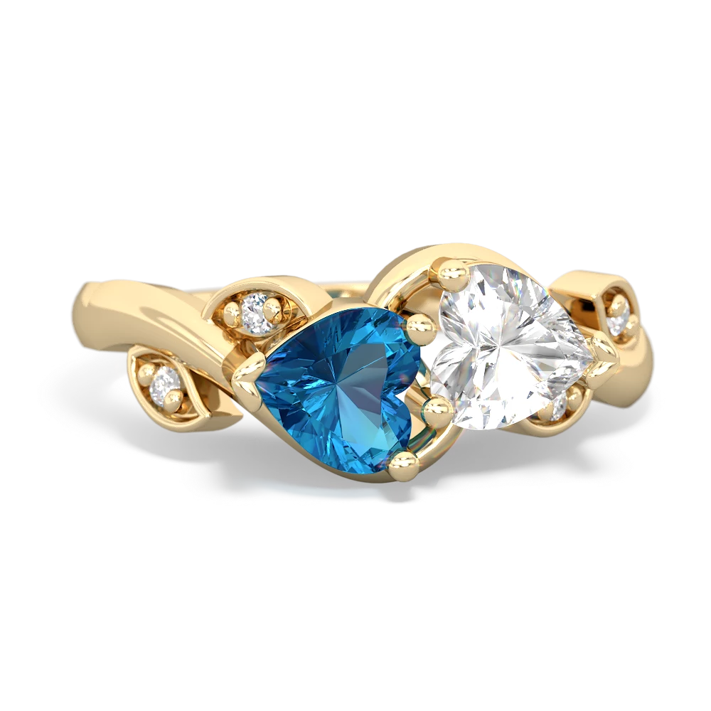 London Topaz Floral Elegance 14K Yellow Gold ring R5790