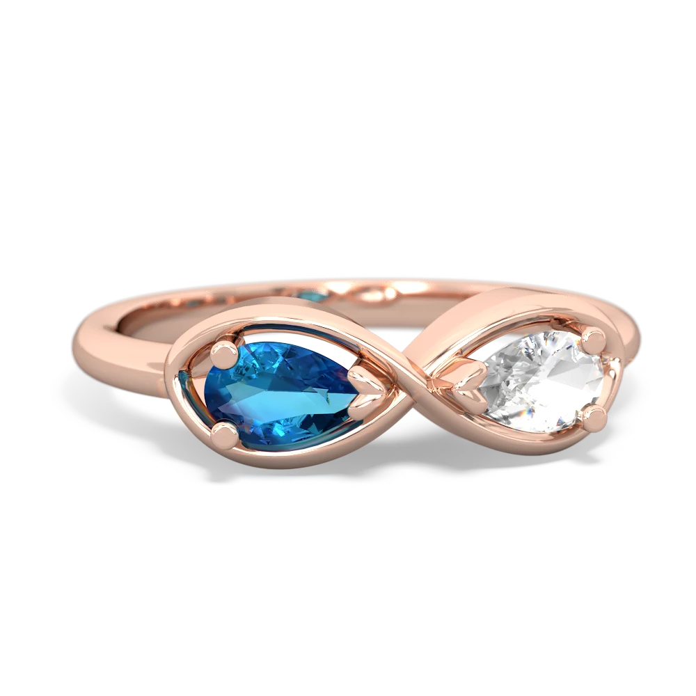 London Topaz Infinity 14K Rose Gold ring R5050