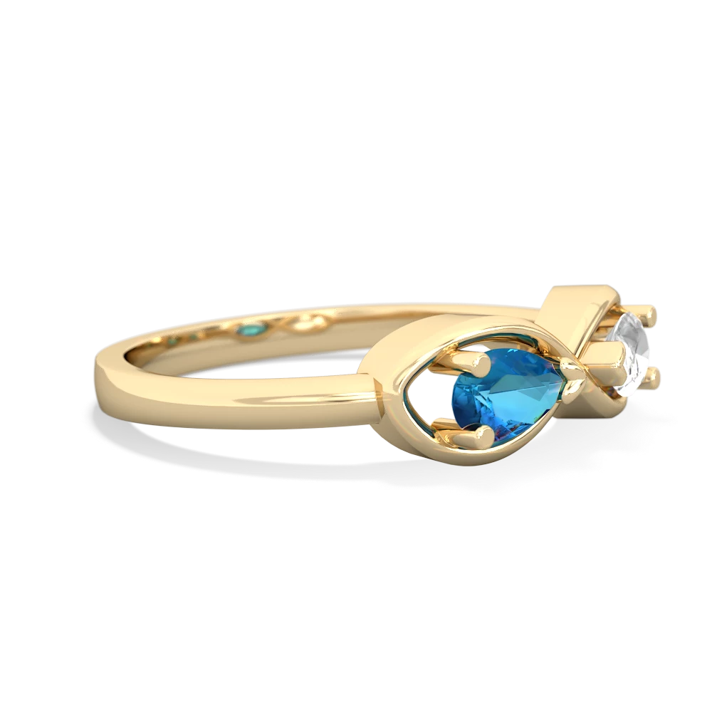 London Topaz Infinity 14K Yellow Gold ring R5050