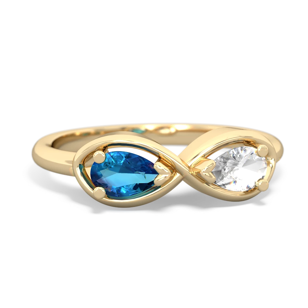 London Topaz Infinity 14K Yellow Gold ring R5050