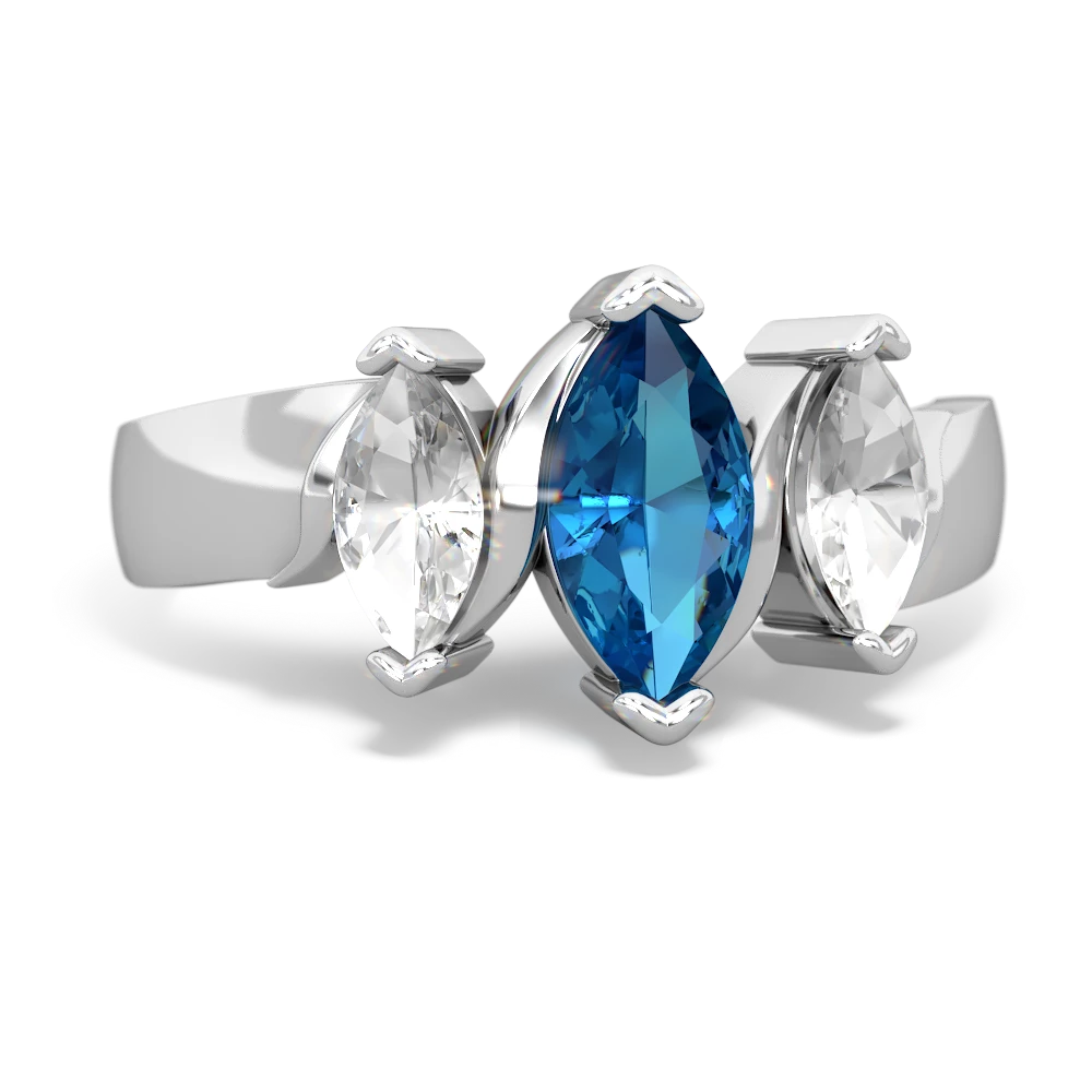 London Topaz Three Peeks 14K White Gold ring R2433