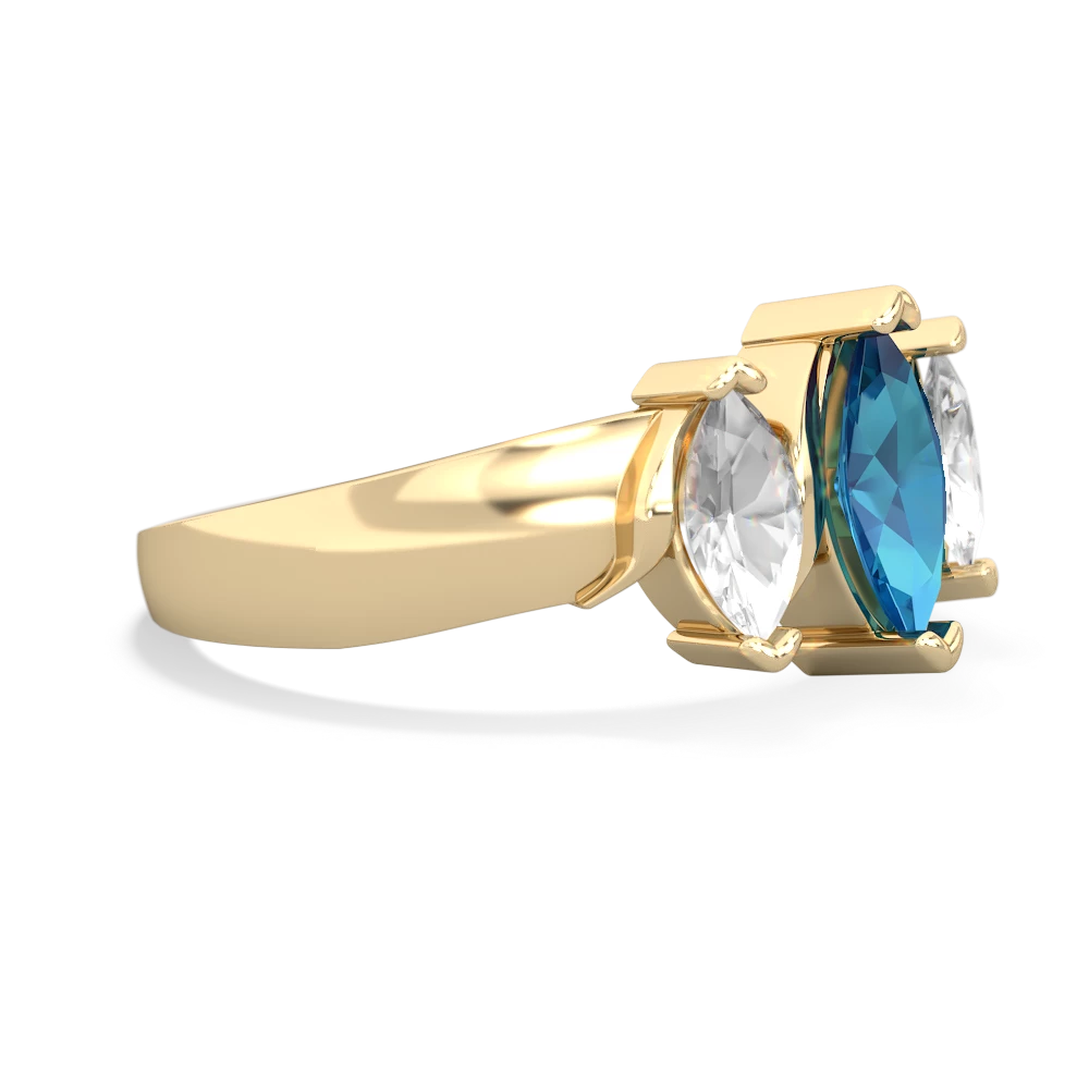 London Topaz Three Peeks 14K Yellow Gold ring R2433