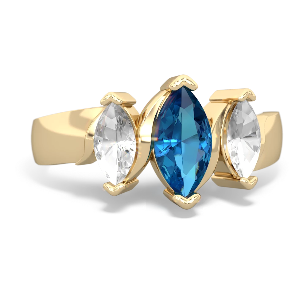 London Topaz Three Peeks 14K Yellow Gold ring R2433