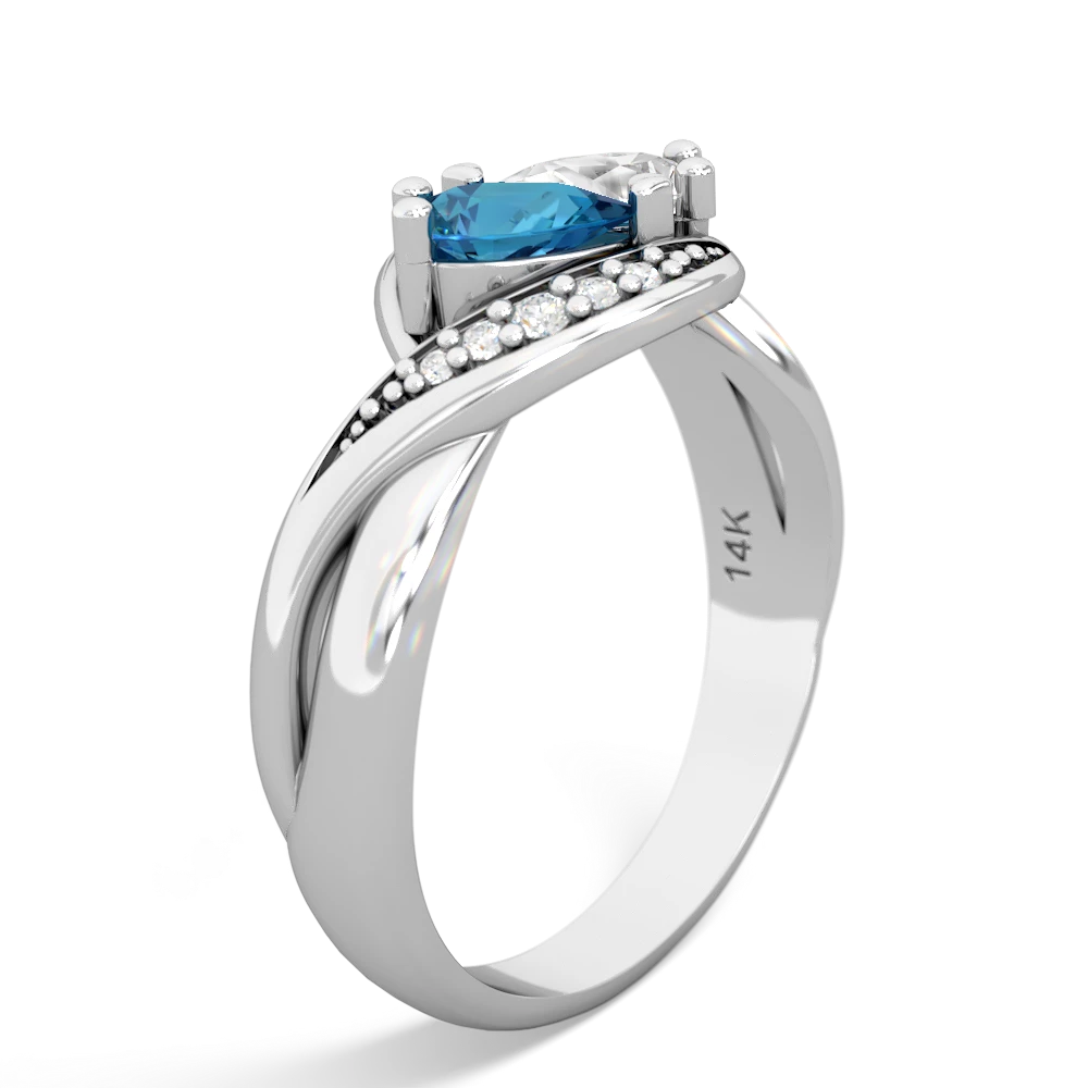 London Topaz Summer Winds 14K White Gold ring R5342