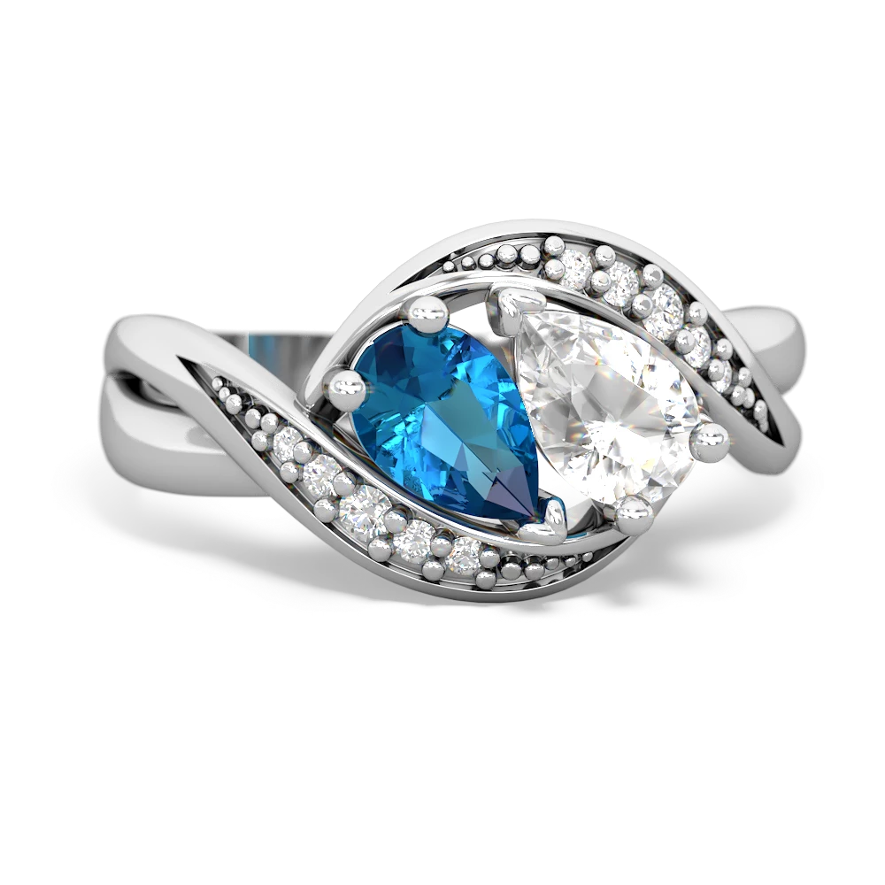 London Topaz Summer Winds 14K White Gold ring R5342