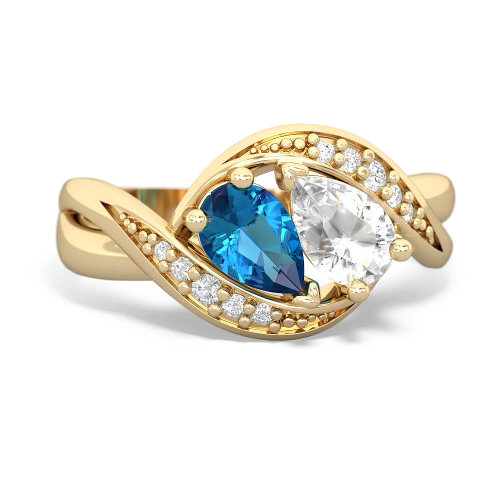 London Topaz Summer Winds 14K Yellow Gold ring R5342