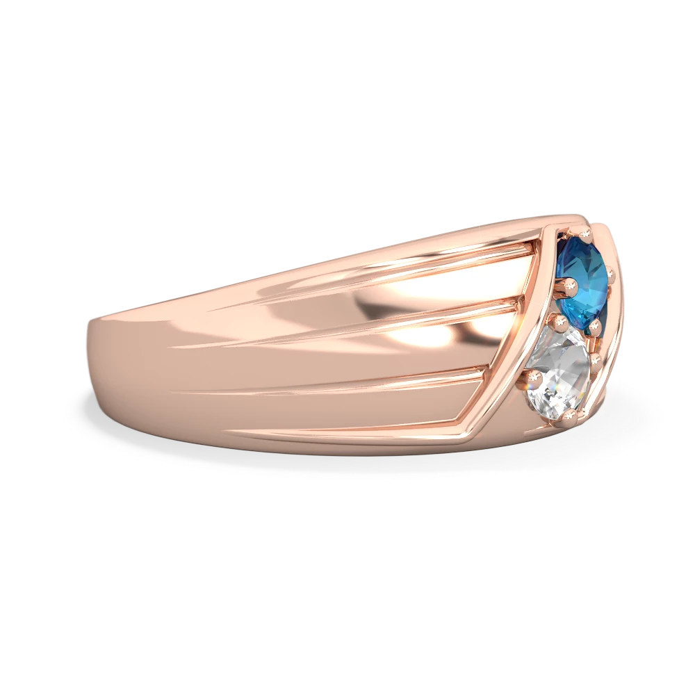 London Topaz Men's Streamline 14K Rose Gold ring R0460