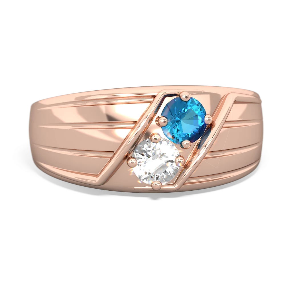 London Topaz Men's Streamline 14K Rose Gold ring R0460