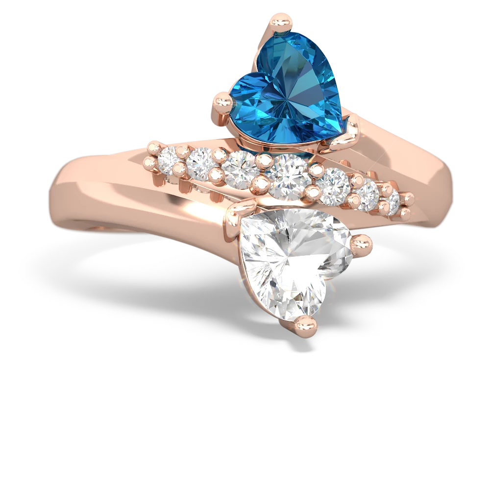 London Topaz Heart To Heart 14K Rose Gold ring R2064