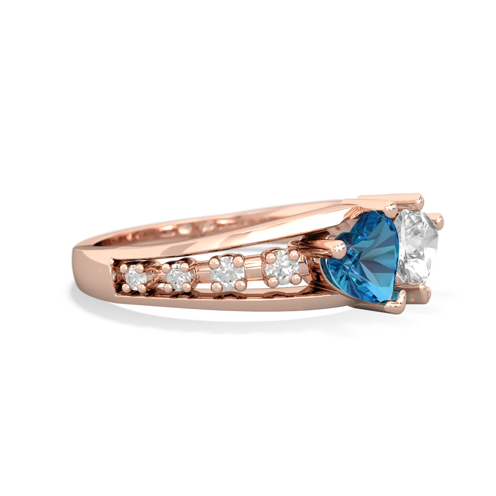 London Topaz Heart To Heart 14K Rose Gold ring R3342