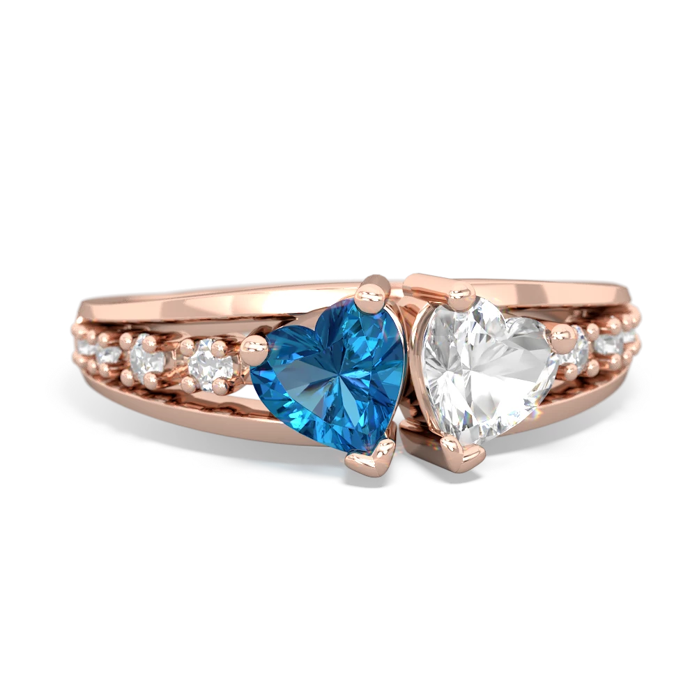 London Topaz Heart To Heart 14K Rose Gold ring R3342