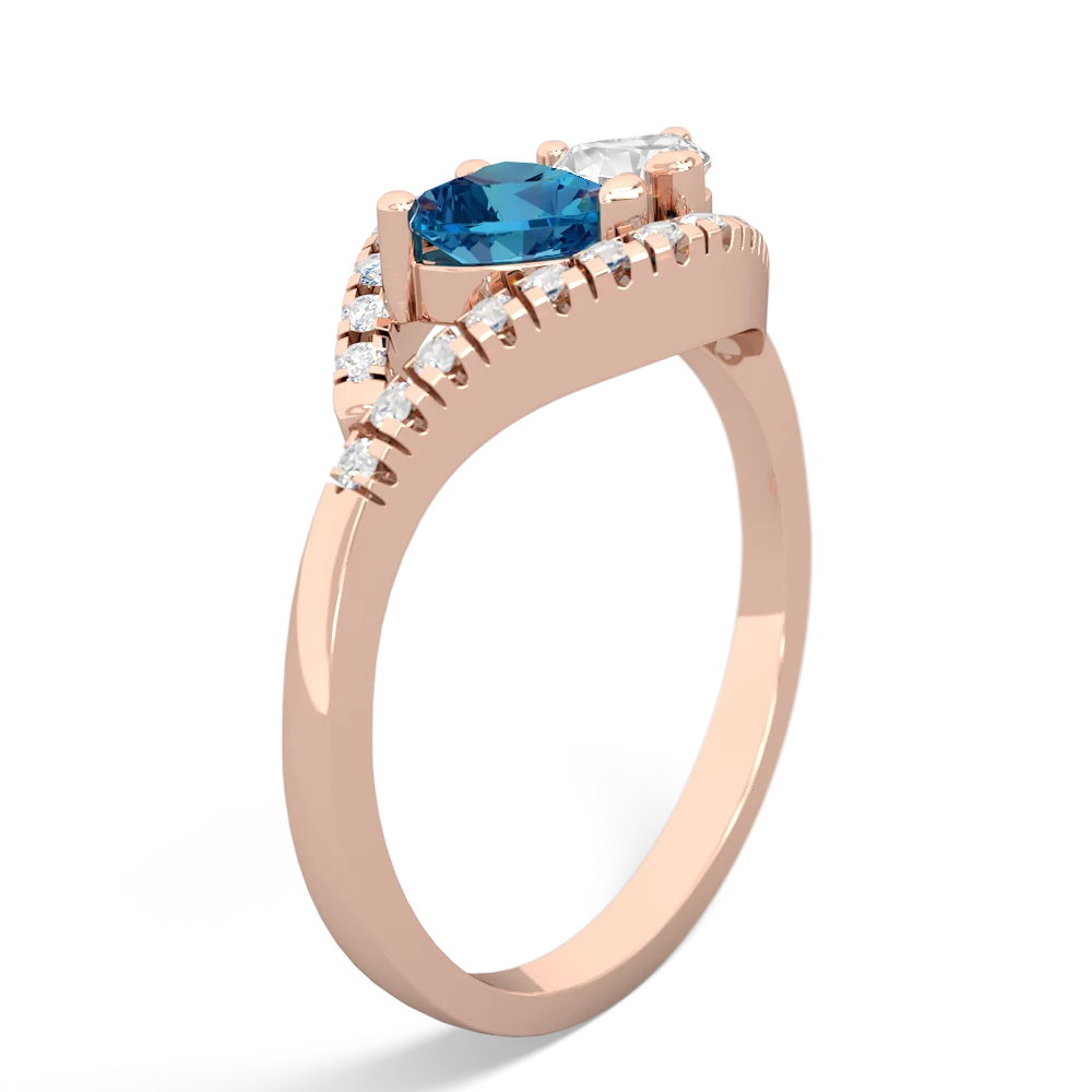 London Topaz Mother And Child 14K Rose Gold ring R3010