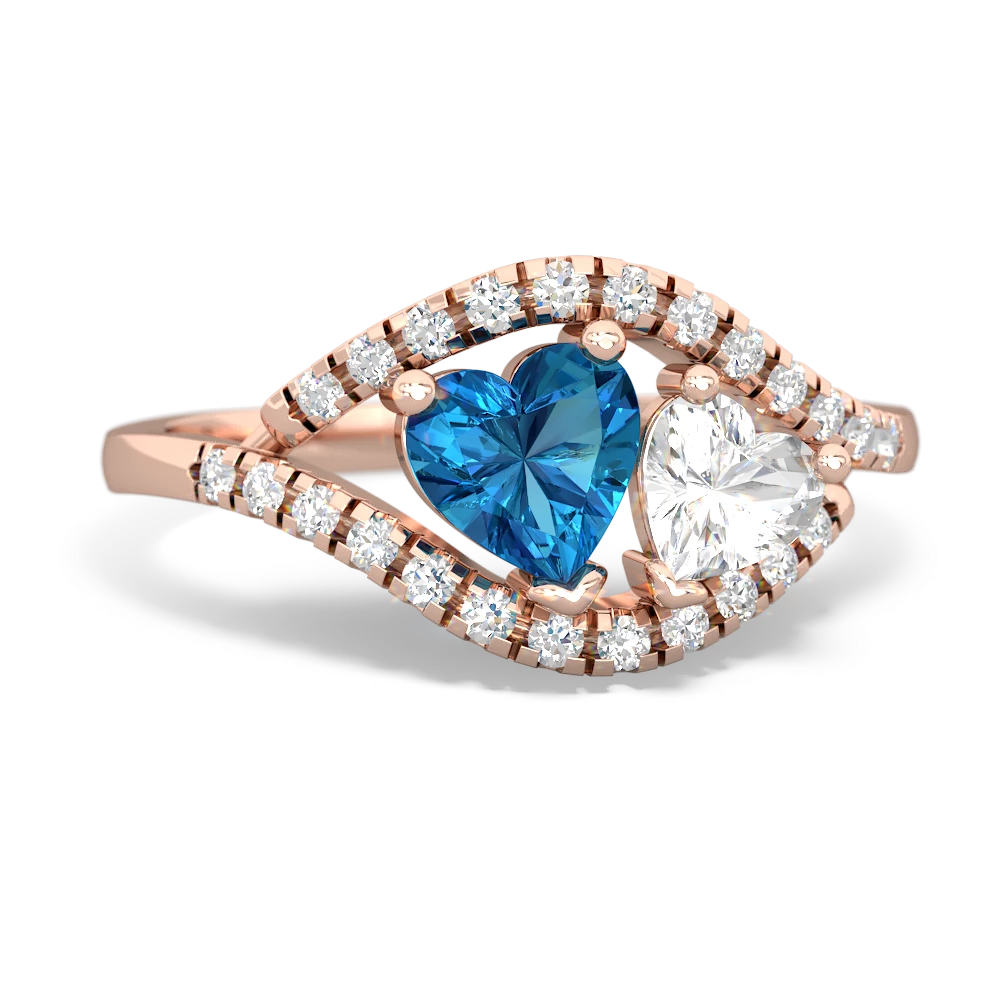 London Topaz Mother And Child 14K Rose Gold ring R3010