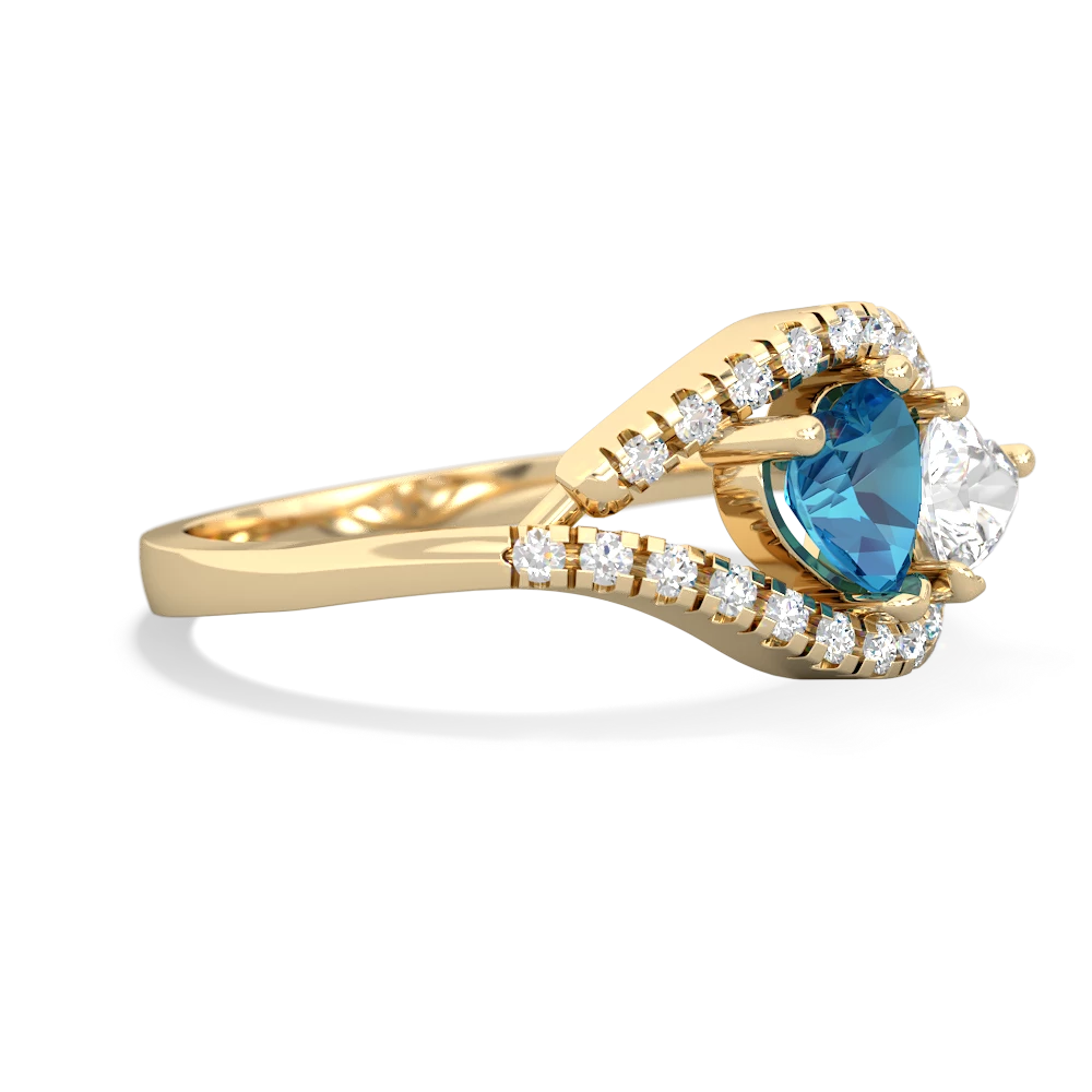 London Topaz Mother And Child 14K Yellow Gold ring R3010