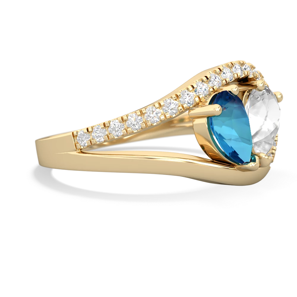 London Topaz Nestled Heart Keepsake 14K Yellow Gold ring R5650