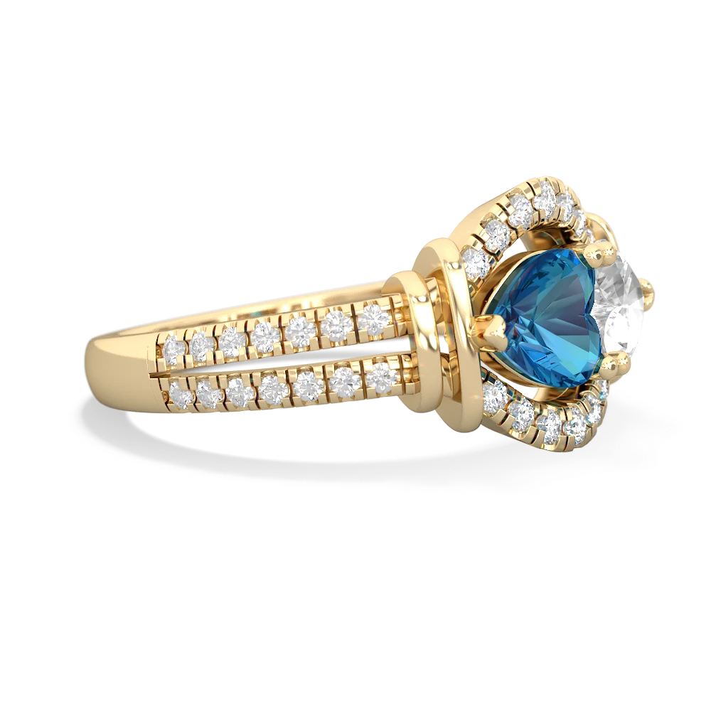 London Topaz Art-Deco Keepsake 14K Yellow Gold ring R5630