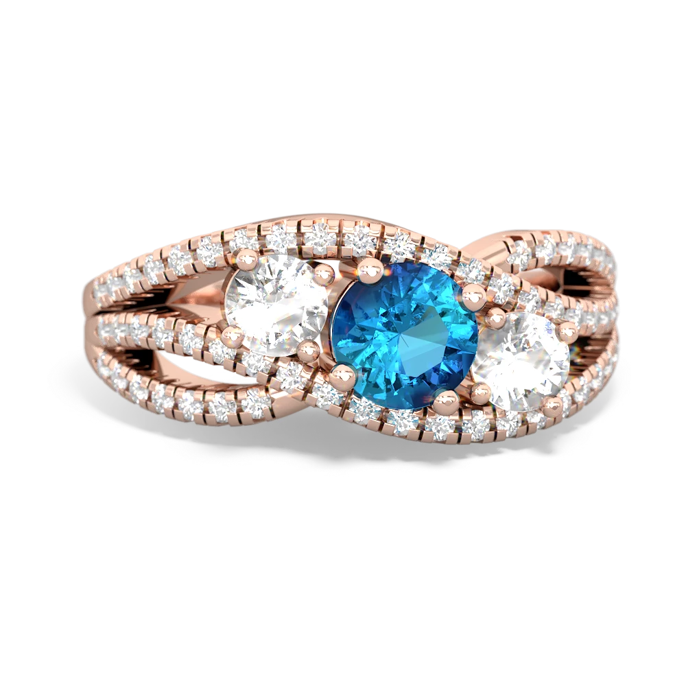 London Topaz Three Stone Aurora 14K Rose Gold ring R3080