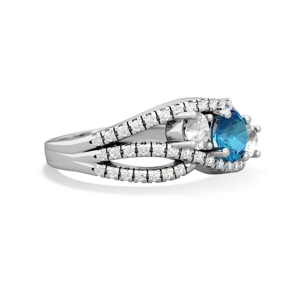 London Topaz Three Stone Aurora 14K White Gold ring R3080