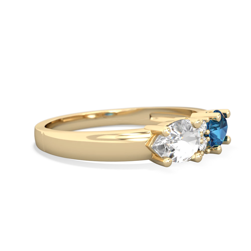 London Topaz Pear Bowtie 14K Yellow Gold ring R0865