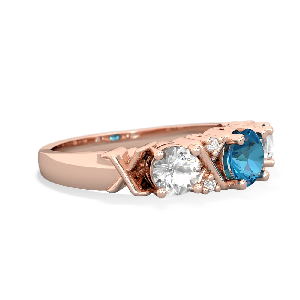 London Topaz Hugs And Kisses 14K Rose Gold ring R5016