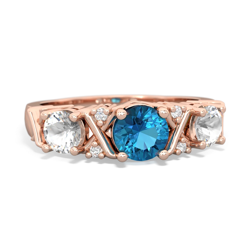 London Topaz Hugs And Kisses 14K Rose Gold ring R5016