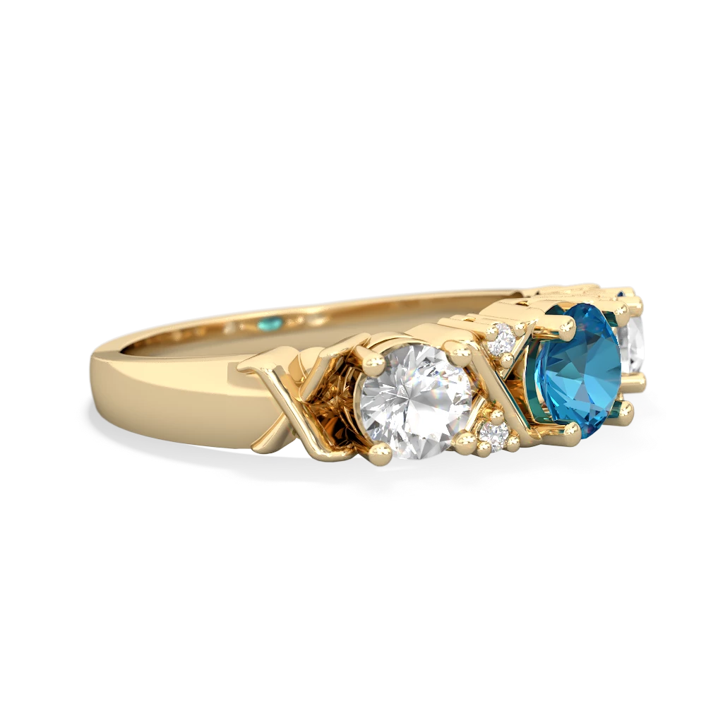 London Topaz Hugs And Kisses 14K Yellow Gold ring R5016