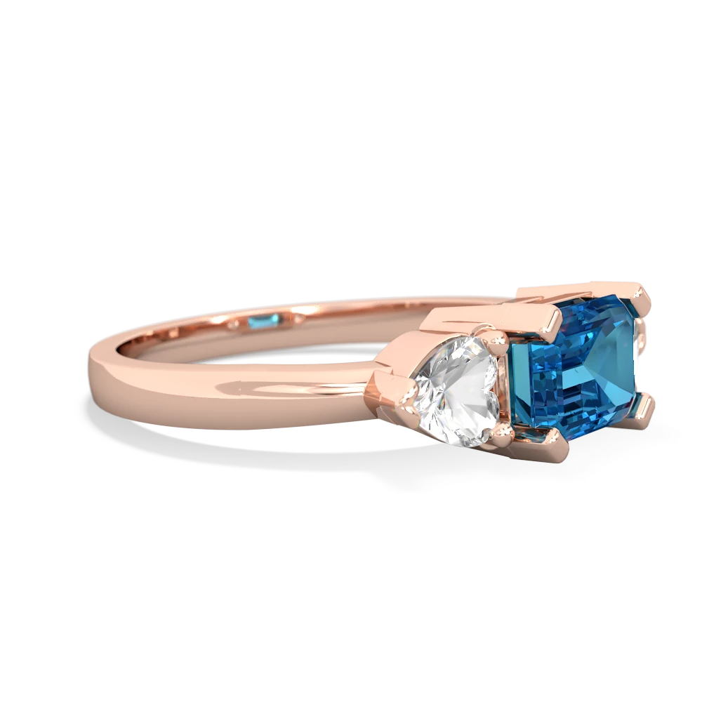 London Topaz Three Stone 14K Rose Gold ring R5235