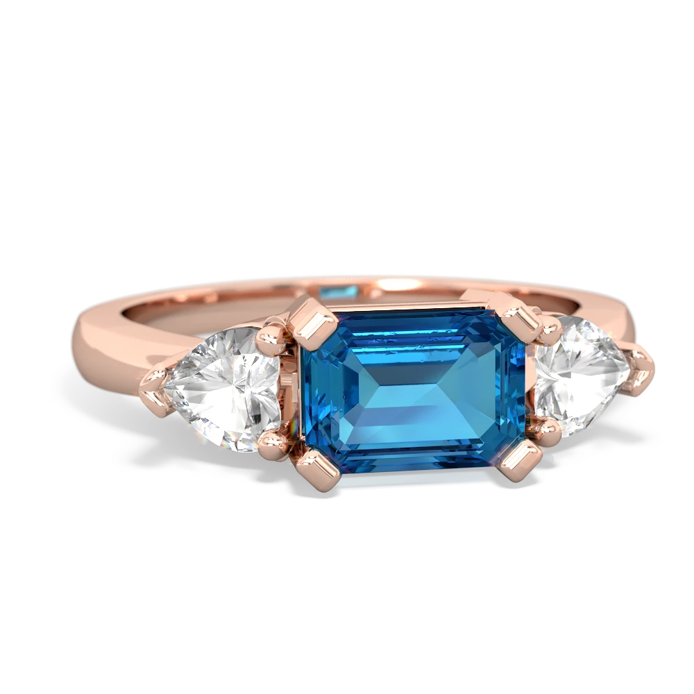 London Topaz Three Stone 14K Rose Gold ring R5235