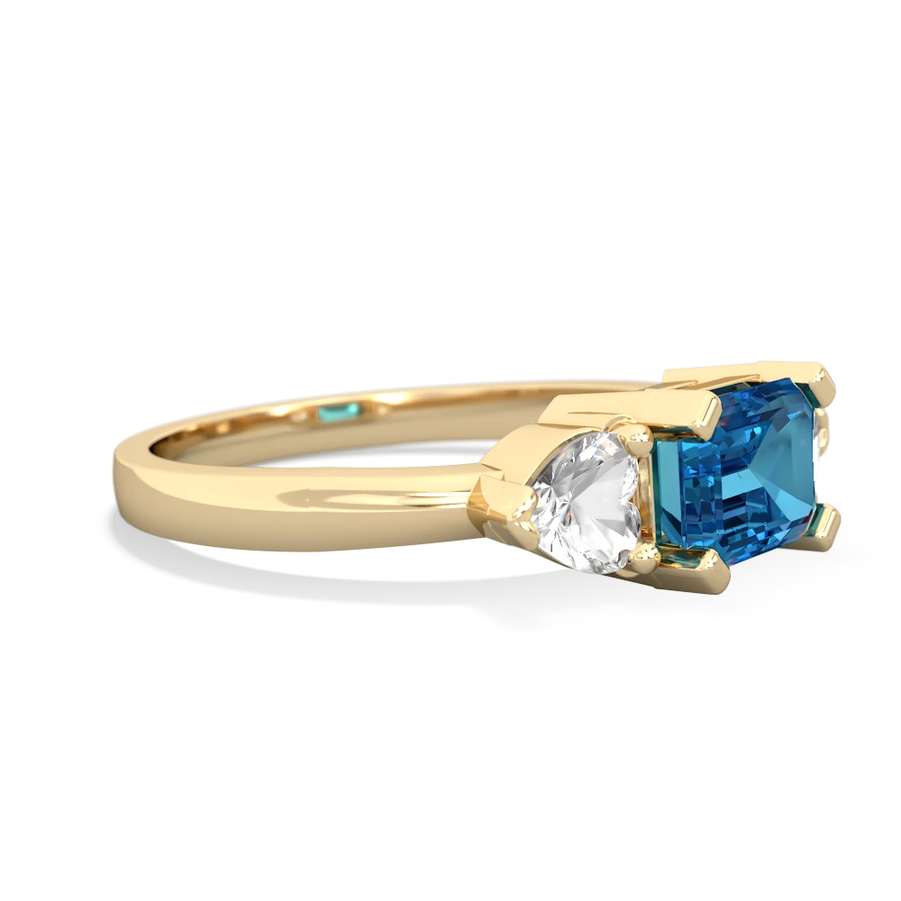 London Topaz Three Stone 14K Yellow Gold ring R5235